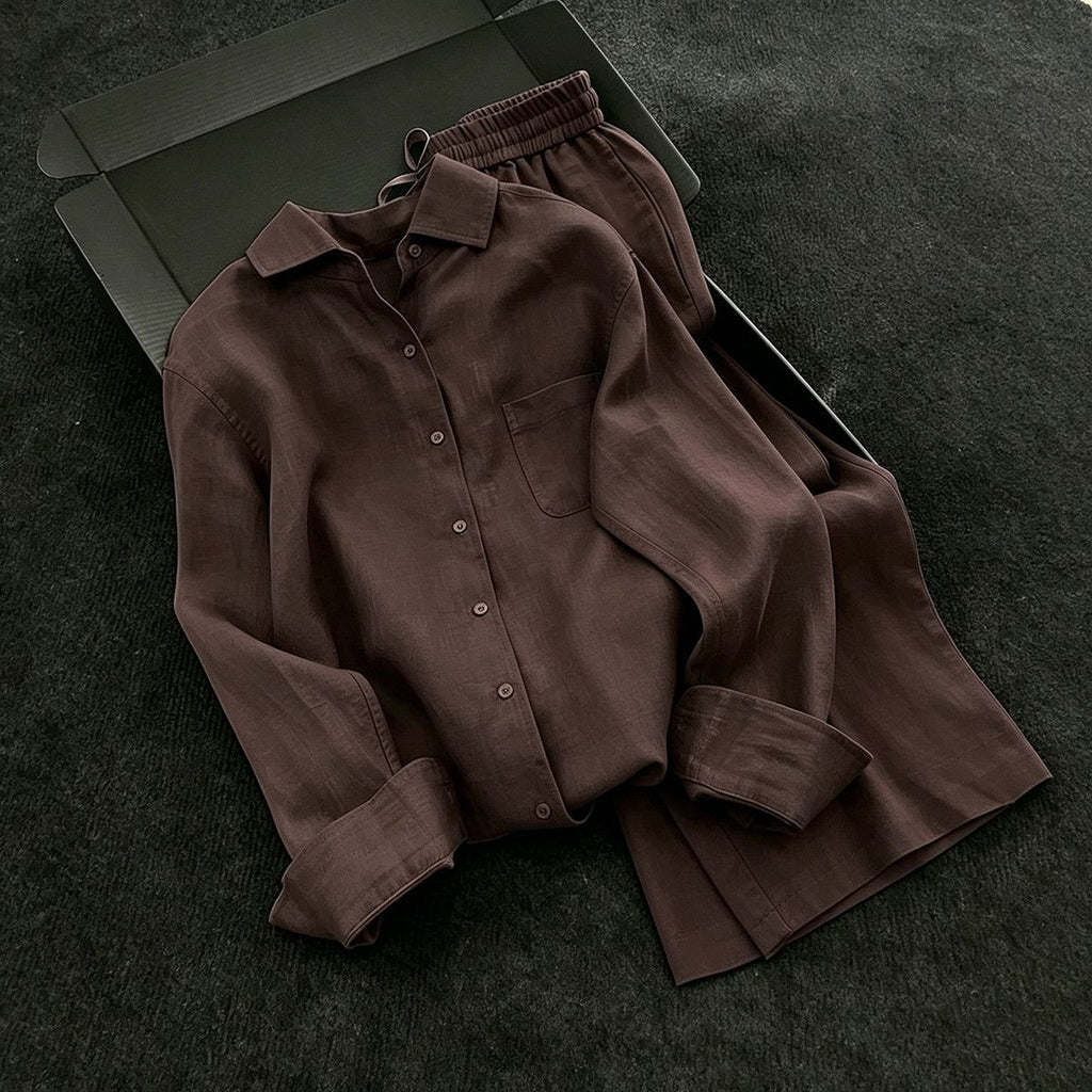 High-End Elegant Linen Shirt Set For Women