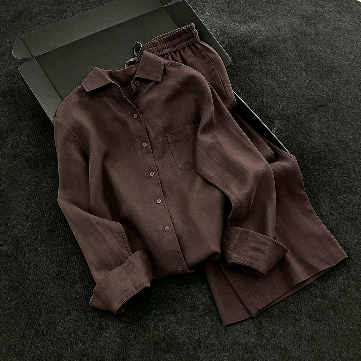 High-End Elegant Linen Shirt Set For Women