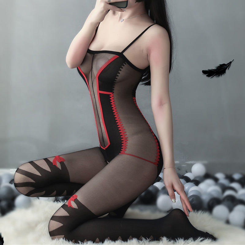Women's Fashion Simple Mesh Stretch Jumpsuit