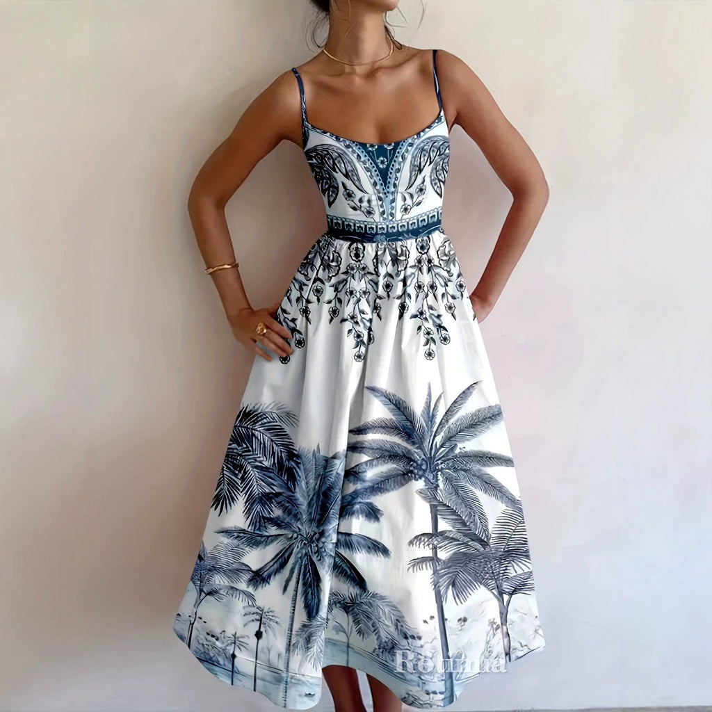 Strapless Sleeveless Casual Bohemian Dress