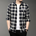 Casual Lapel Plaid Men's Long Sleeve Shirt