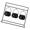 3 Witches Cauldron Serving Bowls On Rack Black Plastic Candy Bucket Cauldron For Indoor Outdoor Home Kitchen Decoration