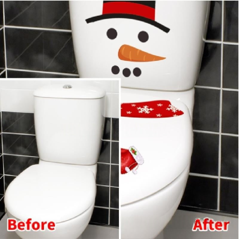 Christmas DIY Toilet Seat Decals Self-Adhesive Wall Stickers