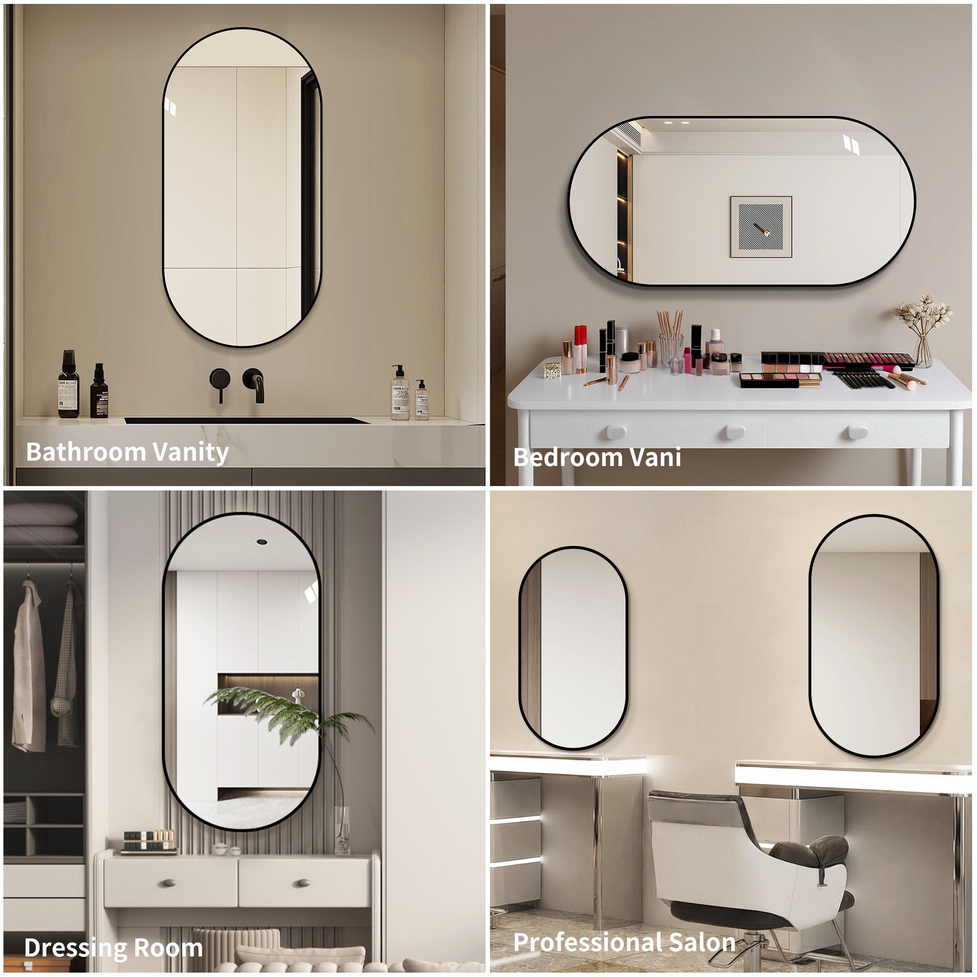 48x24 Inch Black Bathroom Vanity Mirror Wall Mounted, Framed Wall Mirror For Bathroom, Vertical Or Horizontal Hanging, Modern HD Mirror For Bedroom, Entryway