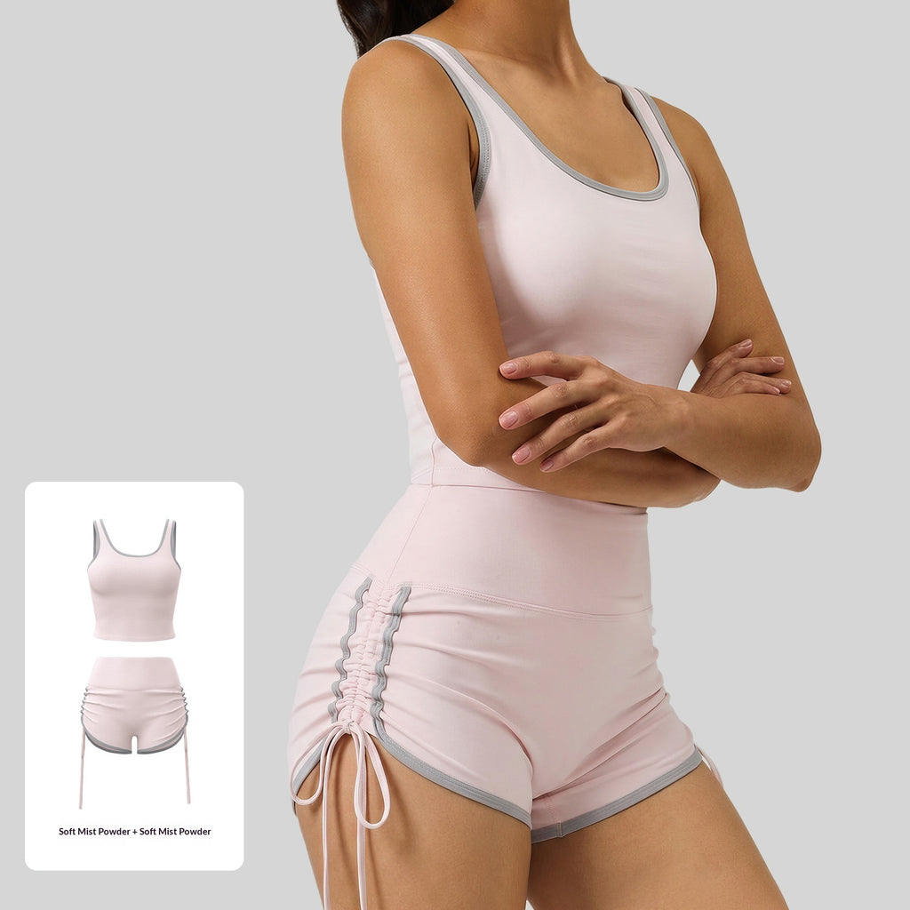 New-style Sports Set With Built-in Padded Bra, High-support Fitness And Yoga Wear For Women