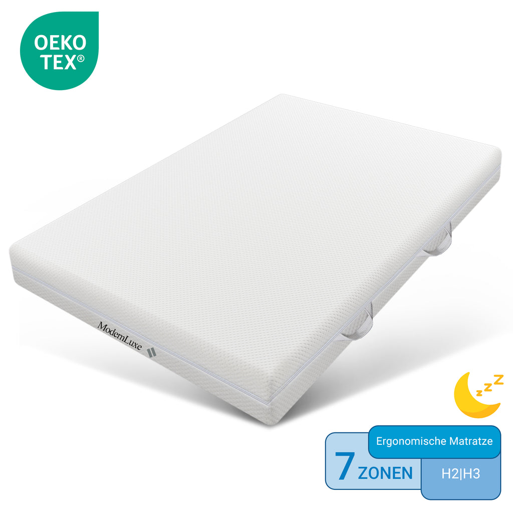 Cold Foam Mattress, 180x200, 7 Zones Comfort Foam Mattress, 20 Cm High, H3,H2, Ergonomic Cold Foam Mattress With Handles & Cover Washable Climate Fiber Quilted With All-round Zipper