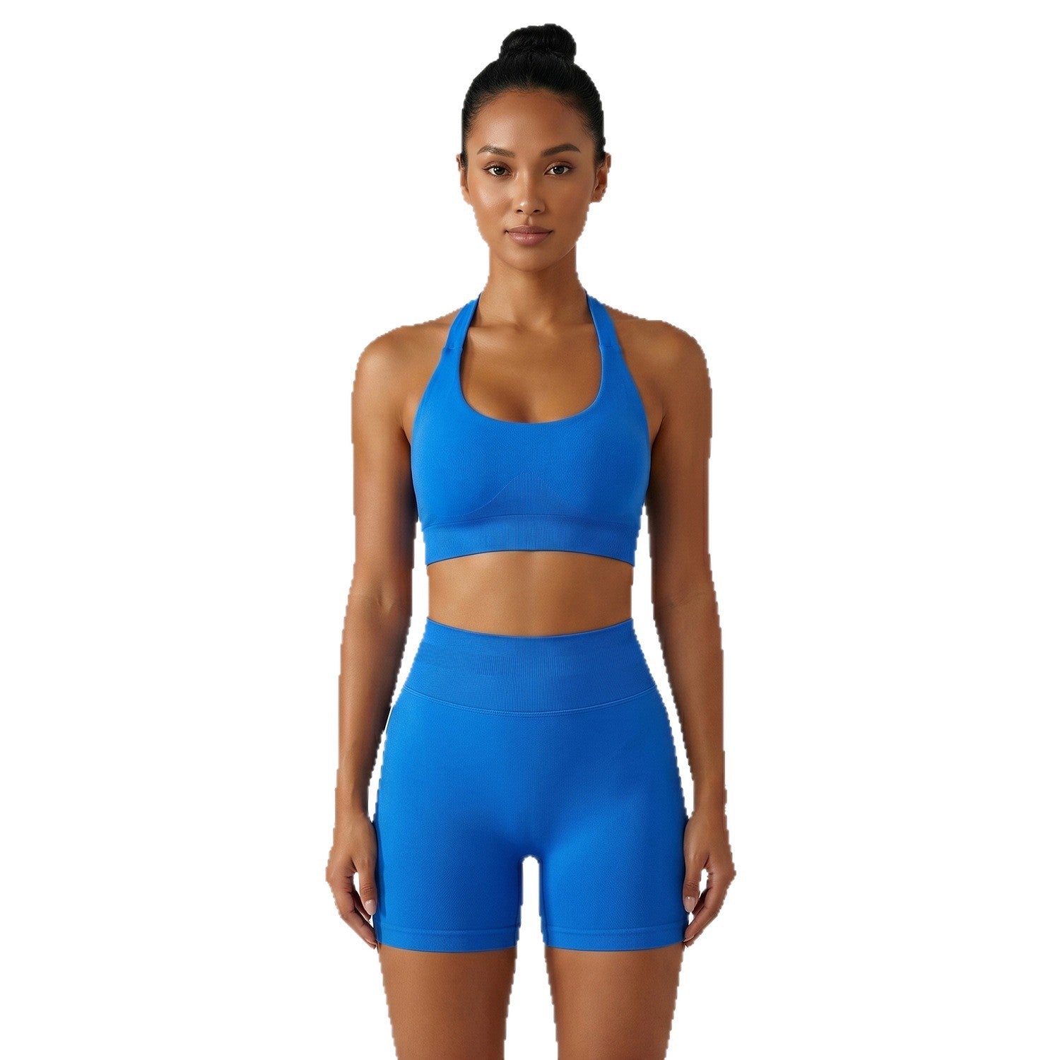 Halter-style Sports Bra And Shorts Set For Women