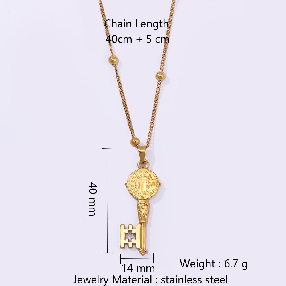 Stainless Steel Religious Series Pendant Necklace