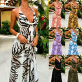 Womens Halter-top Blouse And Skirt Two-piece Set