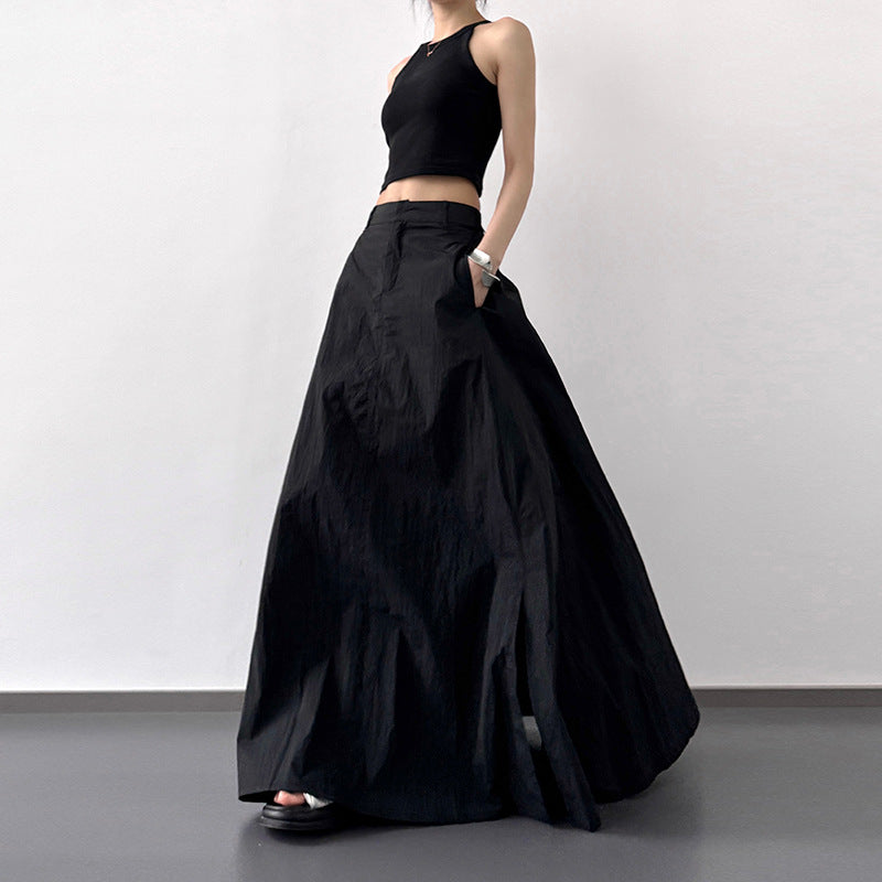 Summer Lightweight Fabric Slit Sun-protection Skirt