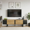 180x40x55cm TV Cabinet, Lowboard TV Board, TV Console With 2 Cabinets And Open Storage Areas On Both Sides, TV Stand, TV Stand, Living Room Cabinet, Suitable For TVs Up To 75 Inches