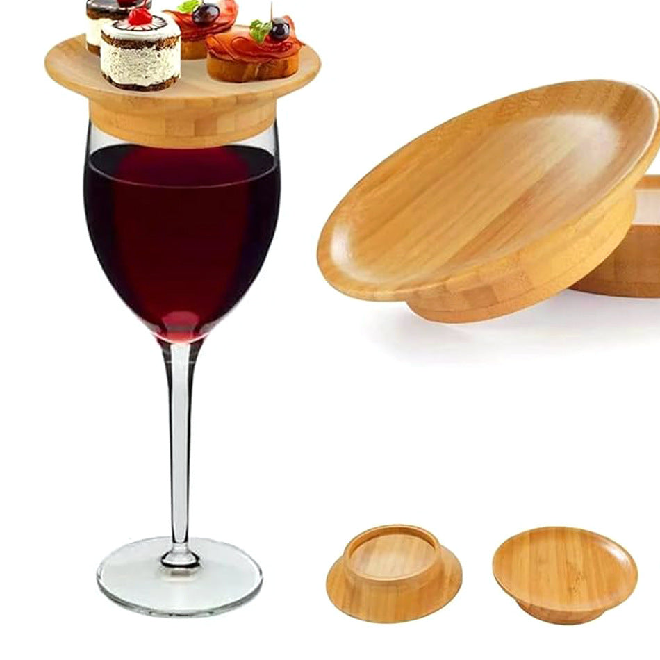 Red Wine Glass And Deli Platter Bamboo Mat