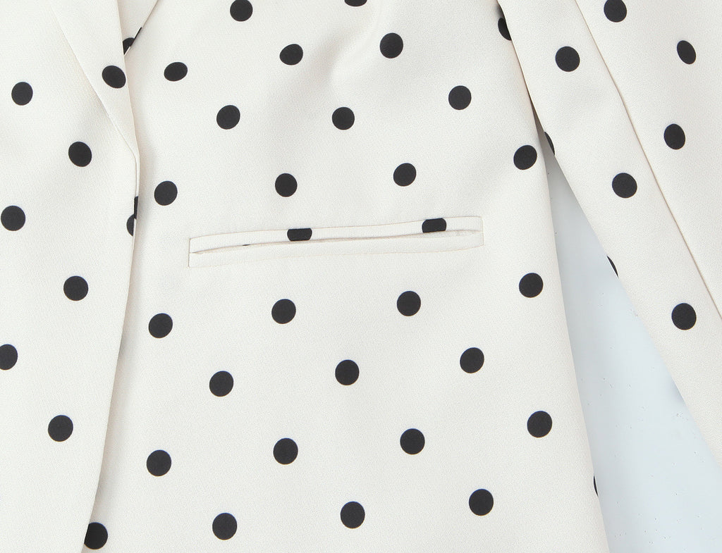European And American-style Chic Minimalist Polka-dot Blazer With No Buttons