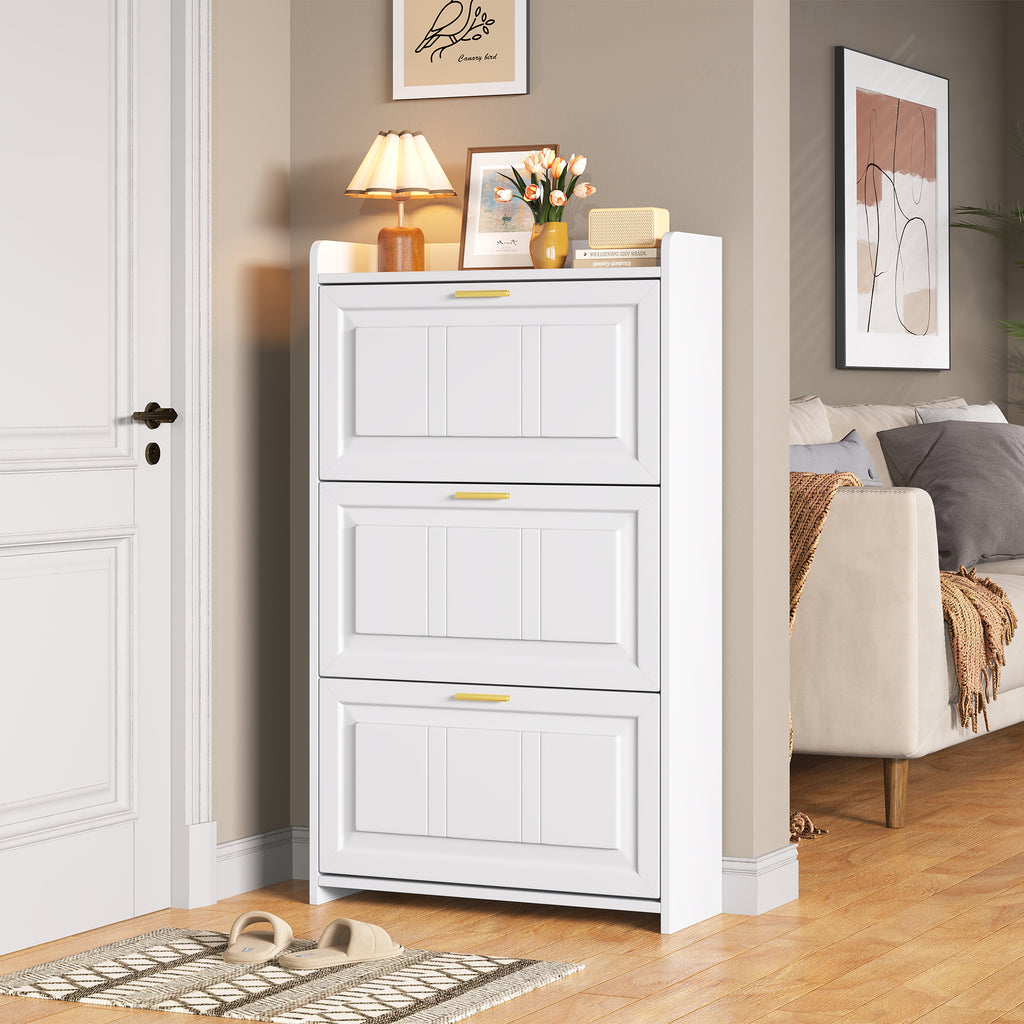 70x24x120cm Shoe Cabinet Shoe Rack, With 6 Compartments, Cabinets Shoe Cabinets Shoe Tall Cabinets,Can Be Placed In Hallways, Doors, Living Rooms And Offices,MDF Chipboard, White