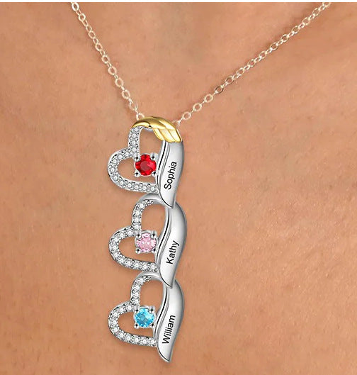 Mother's Day Love Diamond Birthstone Pendant Necklace