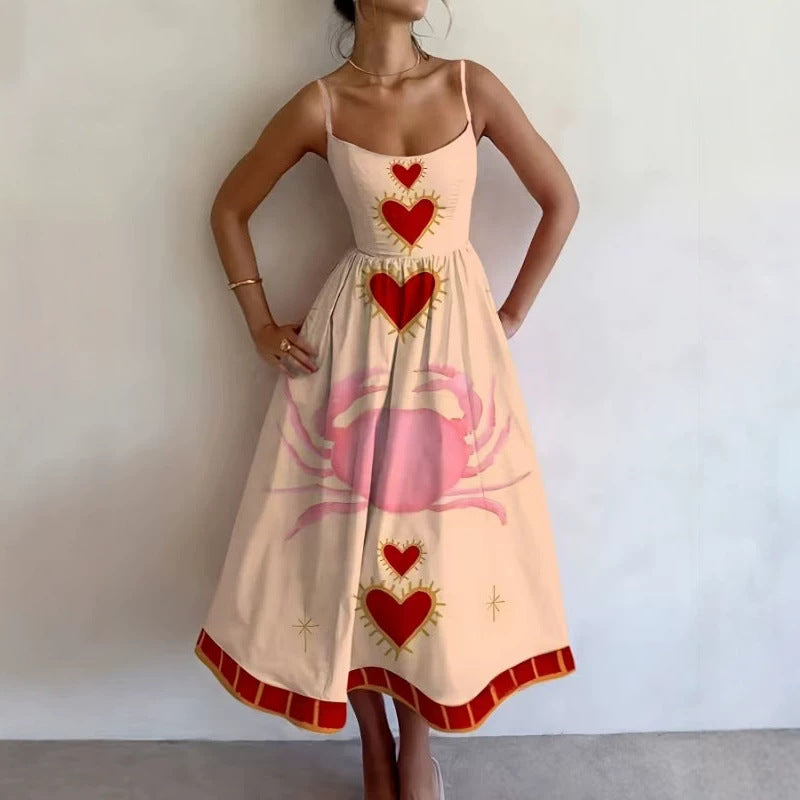 Strapless Sleeveless Casual Bohemian Dress