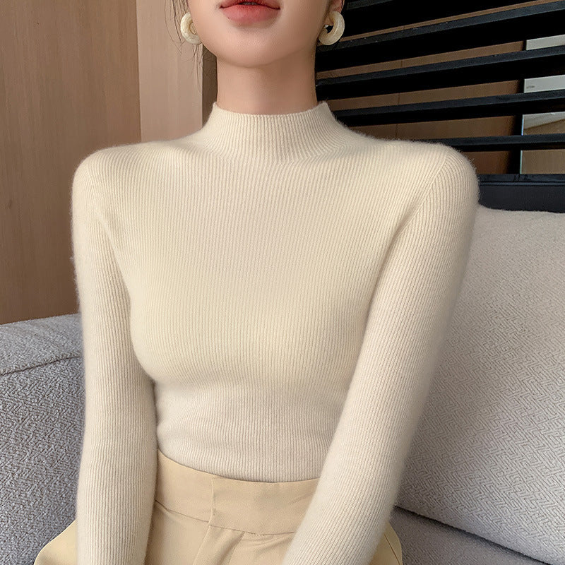 New Slim-fit Turtleneck Solid Color Pullover Knit Sweater