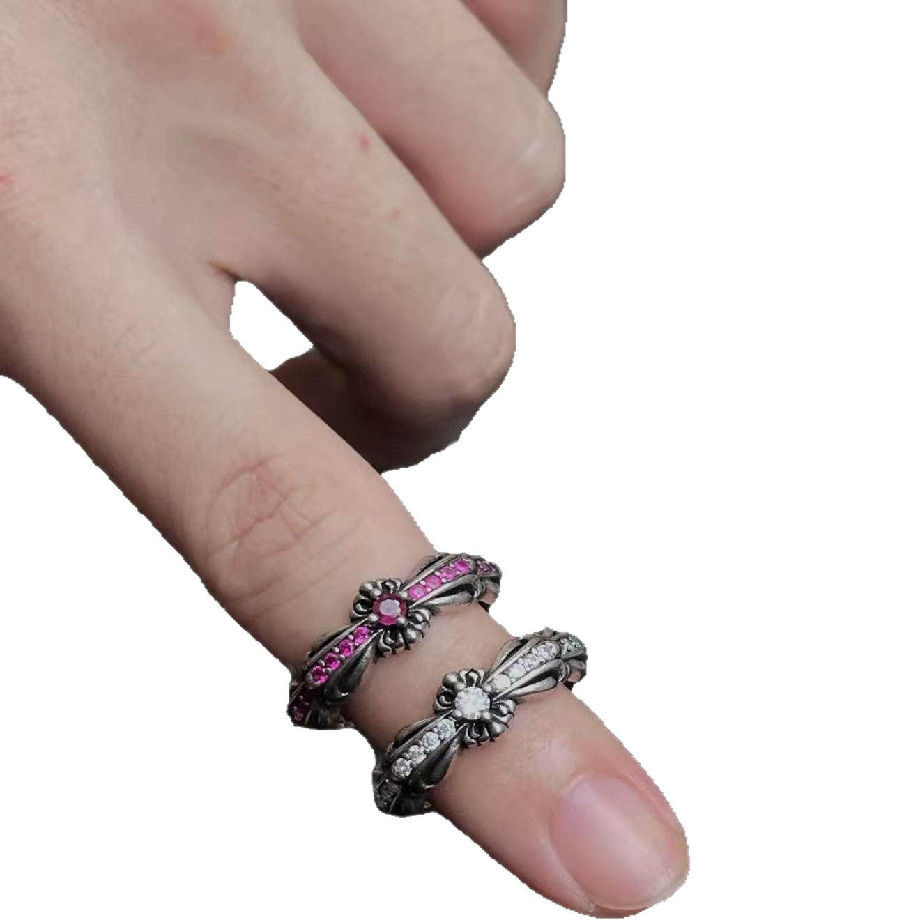 Neon Iris Flower Ring Vintage Style