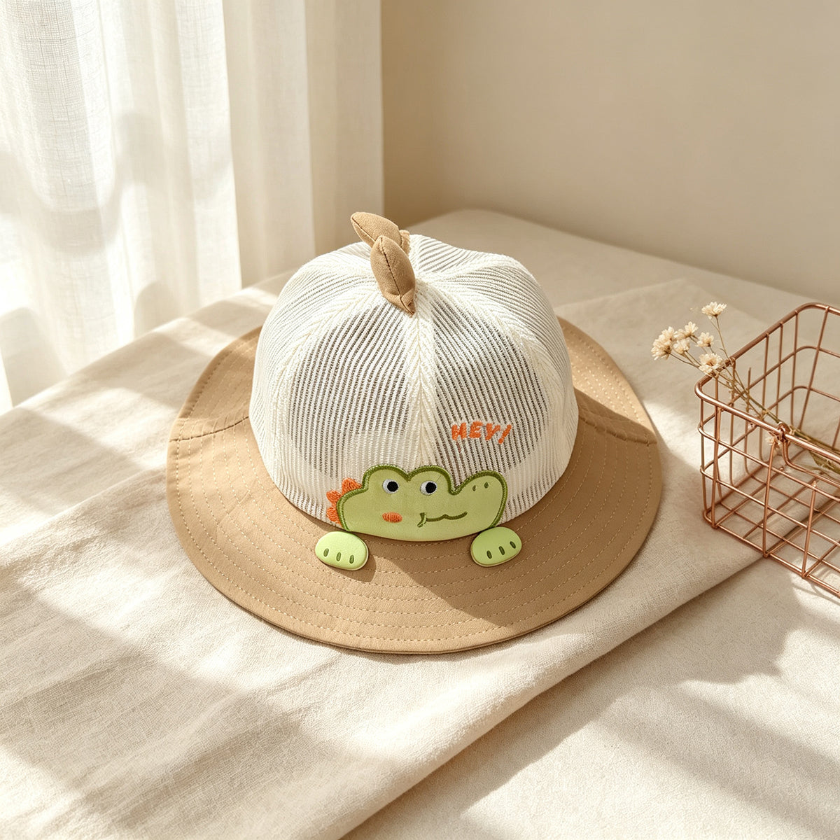 Children's Cartoon Animal-shaped All-net Thin-sleeved Breathable Cool And Cute Casual Fisherman Hat, Suitable For Traveling And Shopping.