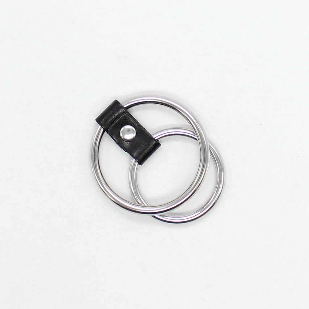 Leather Bondage Set For Men Intimate Extension Ring With Metal Props