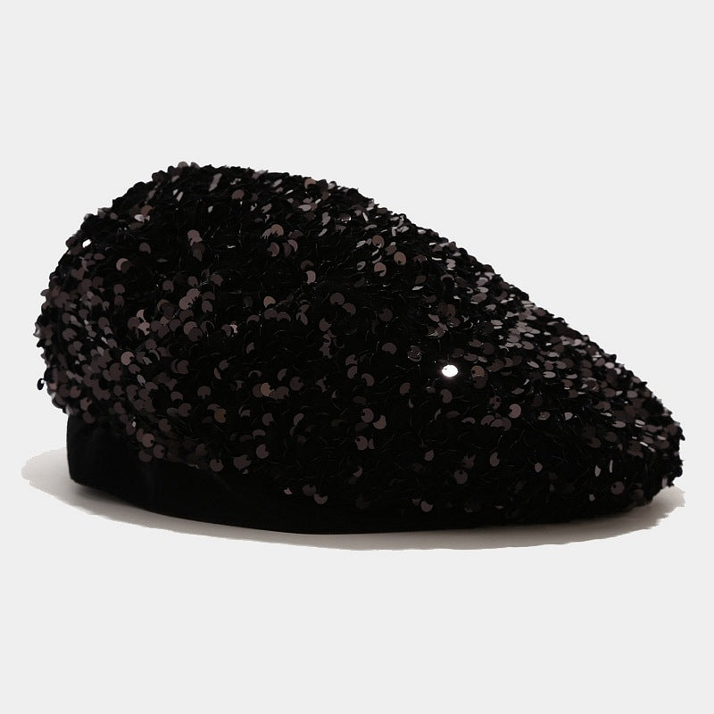 The Lady's Colorful Sequined Trendy And Cool Beanie Is Suitable For Attending Banquets, Daily Commuting, And Dating. It Can Also Be Used For Dressing Up.