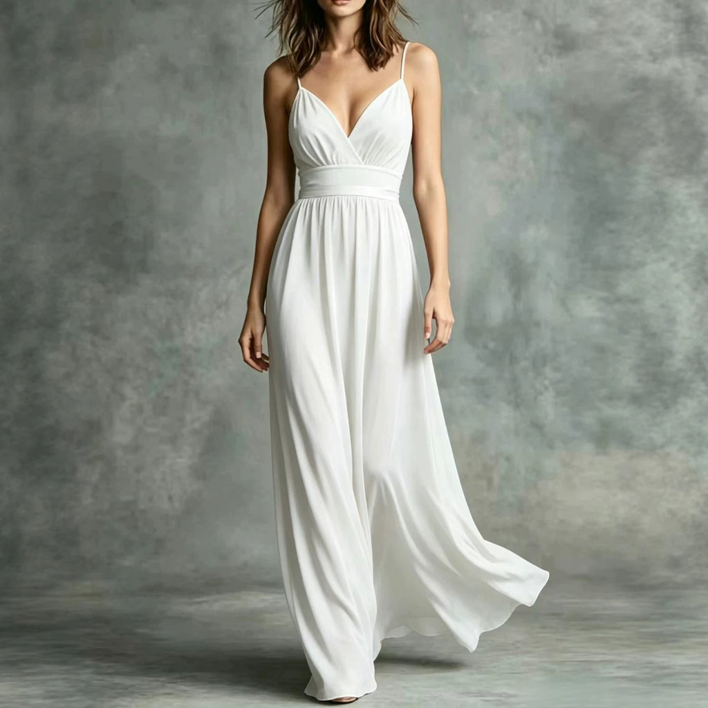 Womens Elegant Strapless Waist-cinching Dress