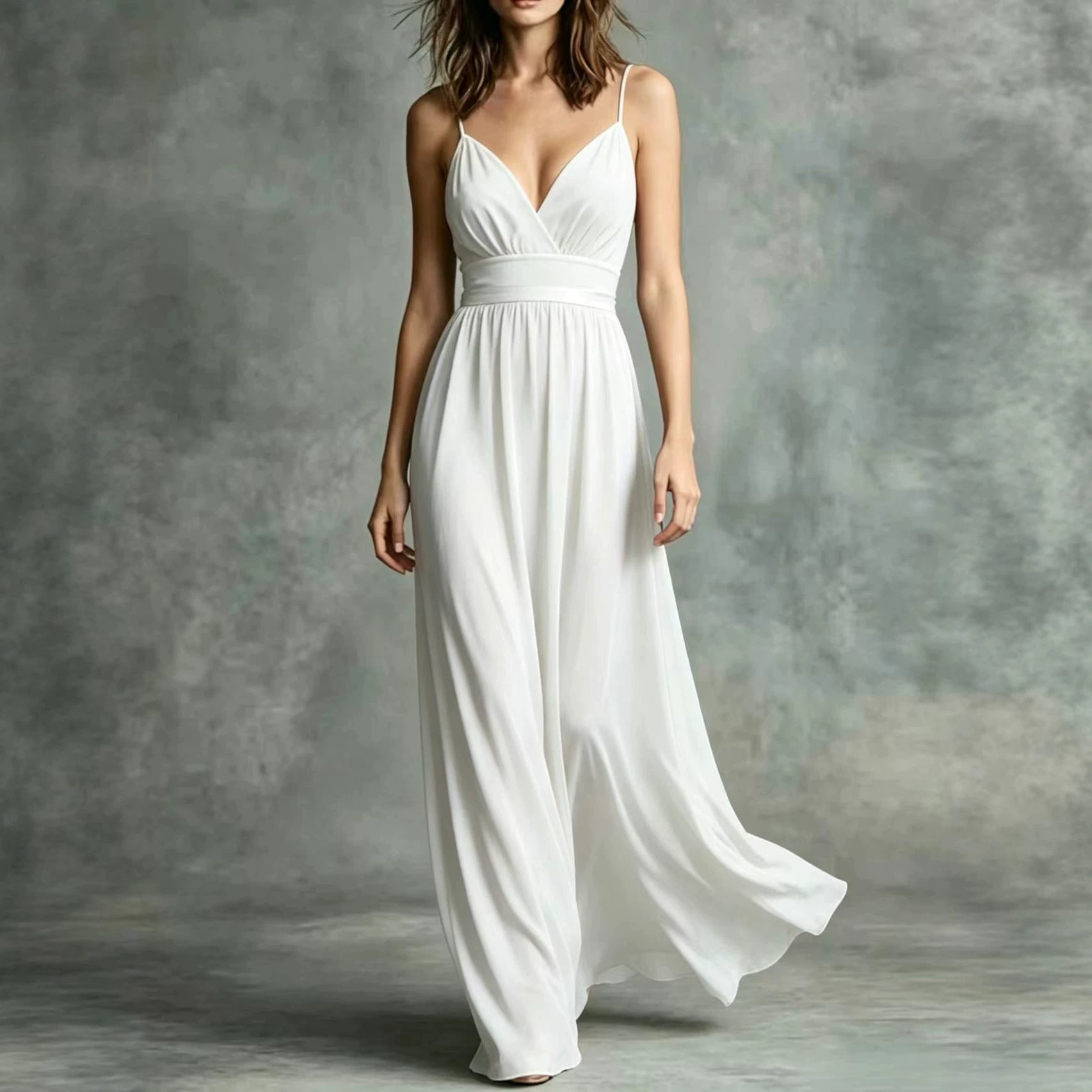 Womens Elegant Strapless Waist-cinching Dress