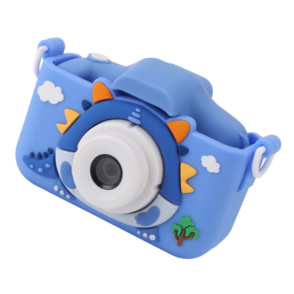 Kids Camera Cute Cartoon Dinosaur Design Multifunction 2.0 Inch Display 400mAh Selfie Digital Camera For Kids Girls And Boys Blue