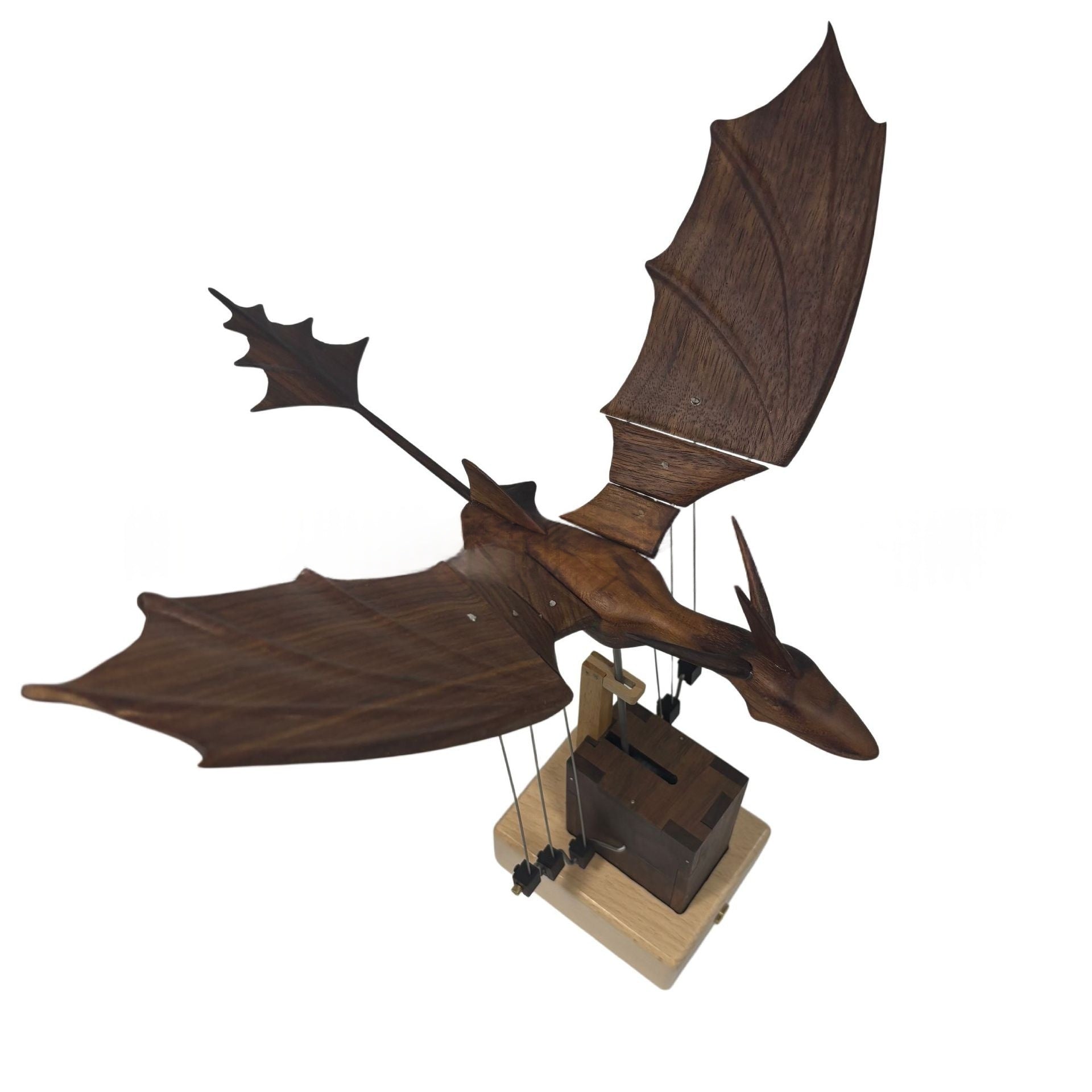 Western Dragon Black Walnut Color Handcrafted Original Solid Wood Ornament