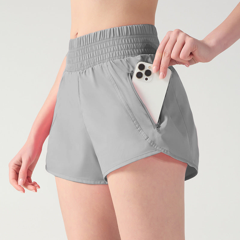 Summer High-waisted Faux Two-piece Shorts To Prevent Wardrobe Malfunctions
