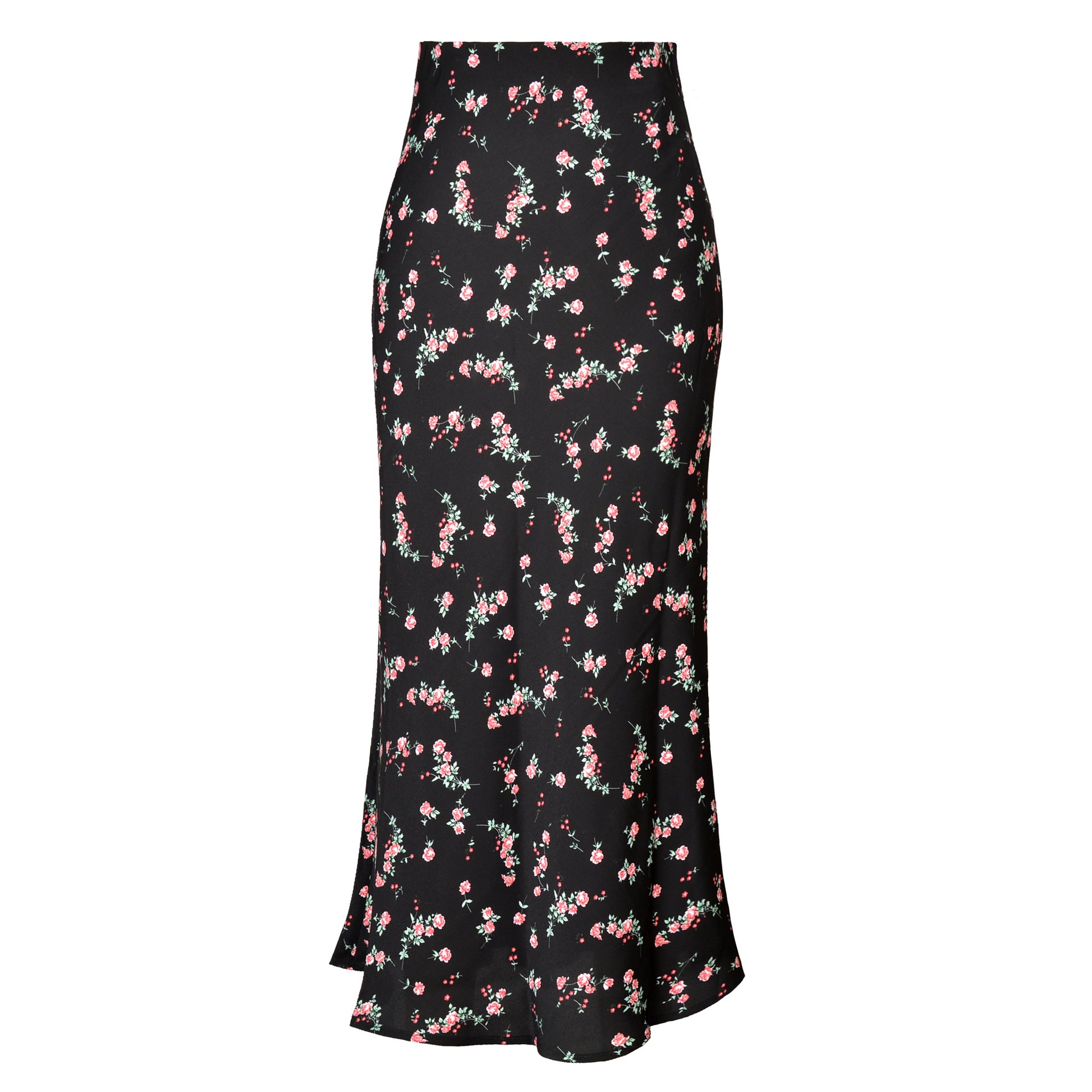 Women's Satin High-waisted Elastic Split Skirt