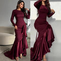 Womens Amazon-style Personality Long-sleeve Fishtail Dress