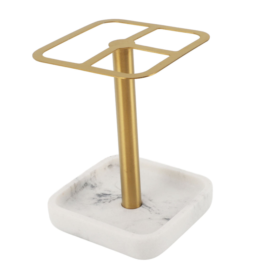Toothbrush Holder Rustproof 304 Stainless Steel Toothpaste Storage Stand 3 Slots Space Saving Toothpaste Organizer For Bathroom Gold