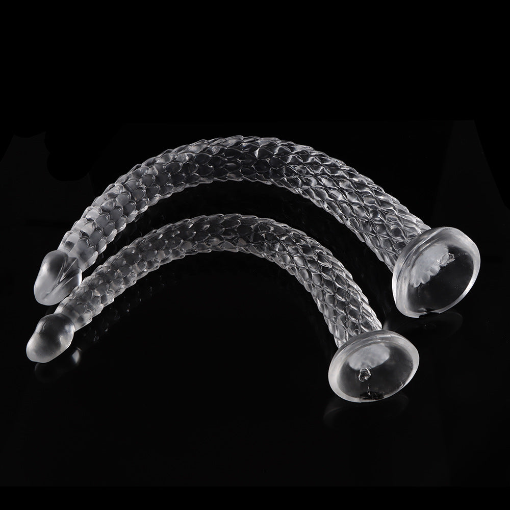 Deep Transparent Dragon Whip Women's Masturbation Device