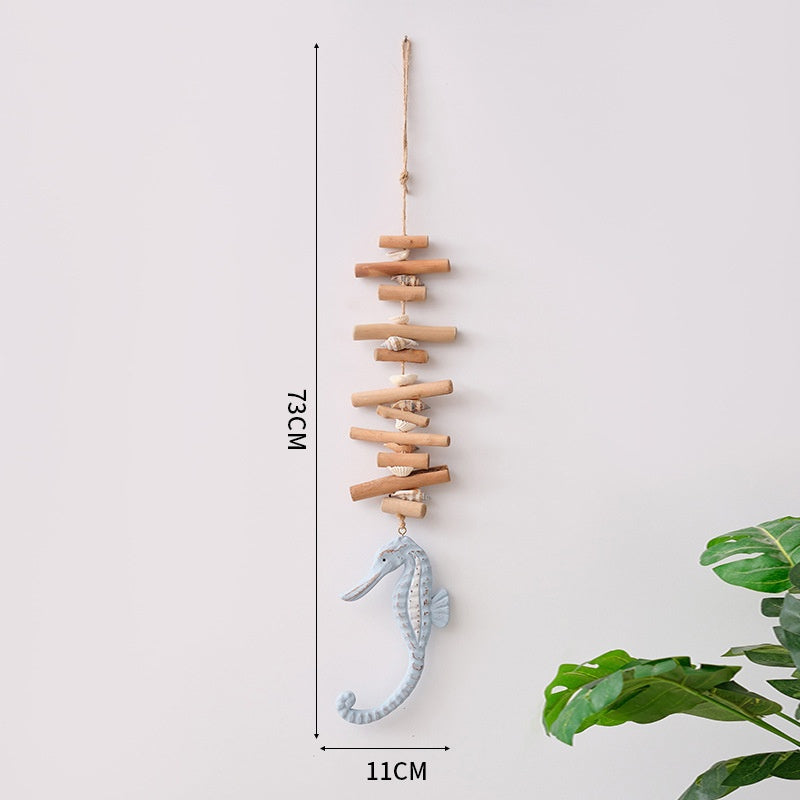 Antique Decorative Fish Kebabs Wooden Carved Pendant
