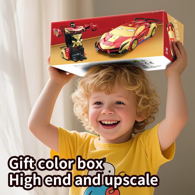 Iron Man Transforming Robot Car  Alloy Toy For Boys With Crash-to-Transform Feature,Self-pickup Only.