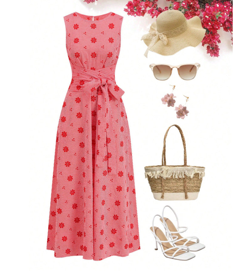 Bohemian Romantic Floral Resort Style French Inspired New Dress