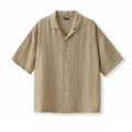Mens Summer Lightweight High-End Loose-Fit Casual Lapel Top
