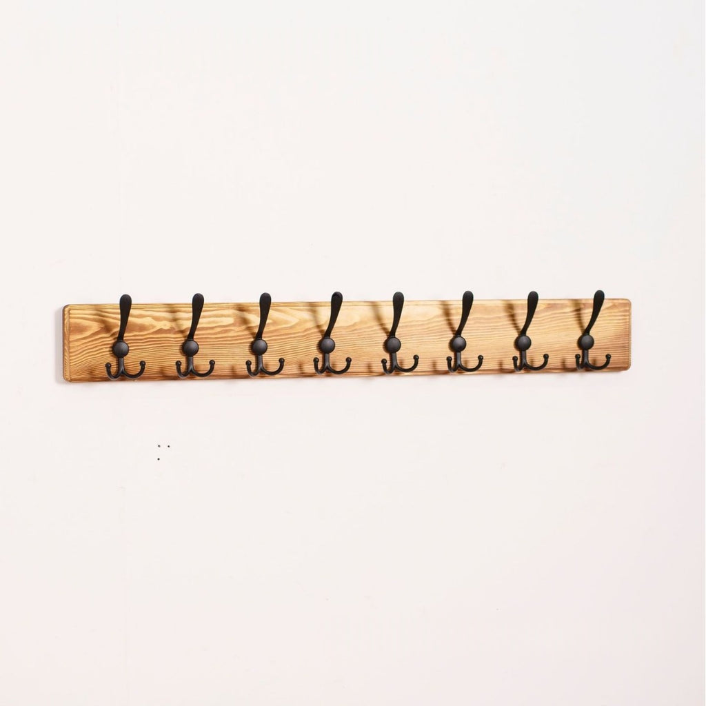 Household Hooks Wooden Shelving Unit
