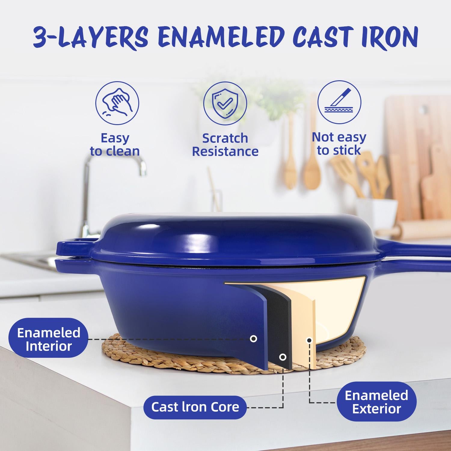 A Cast-iron Soup Pot With A Lid Safe, Reliable, And Designed To Preserve Nutrients When Stewing Bones Or Making Soup.