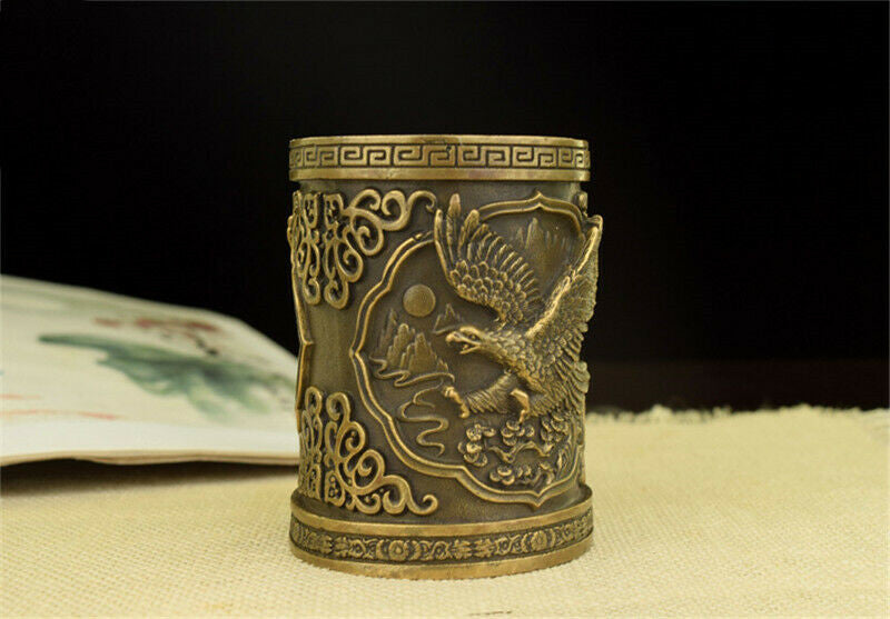 Brass Pen Holder Horse Ornaments Metal Crafts