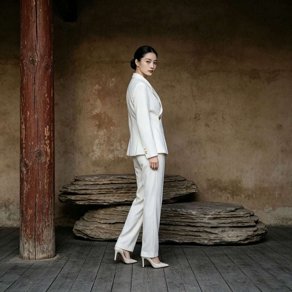 Korean-style Chic Blazer And Trousers Two-piece Set For Women