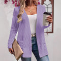 Hollow-out Plus-size Womens Long-sleeve Top