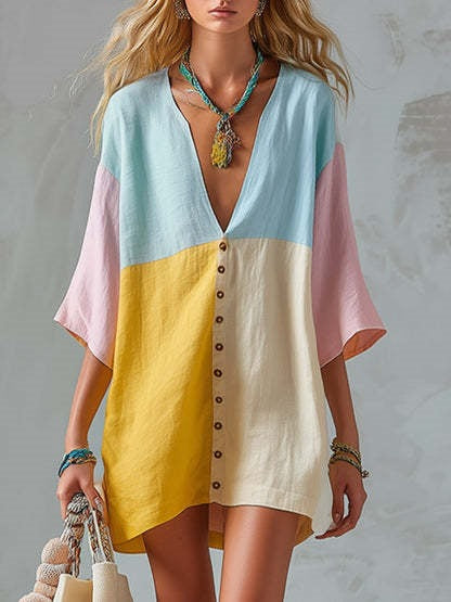 Womens Loose-fitting Export-style Cropped Dress