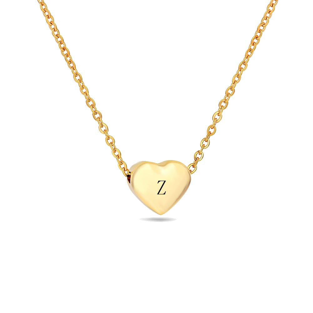 Stainless Steel Laser-Engraved Heart Pendant Necklace