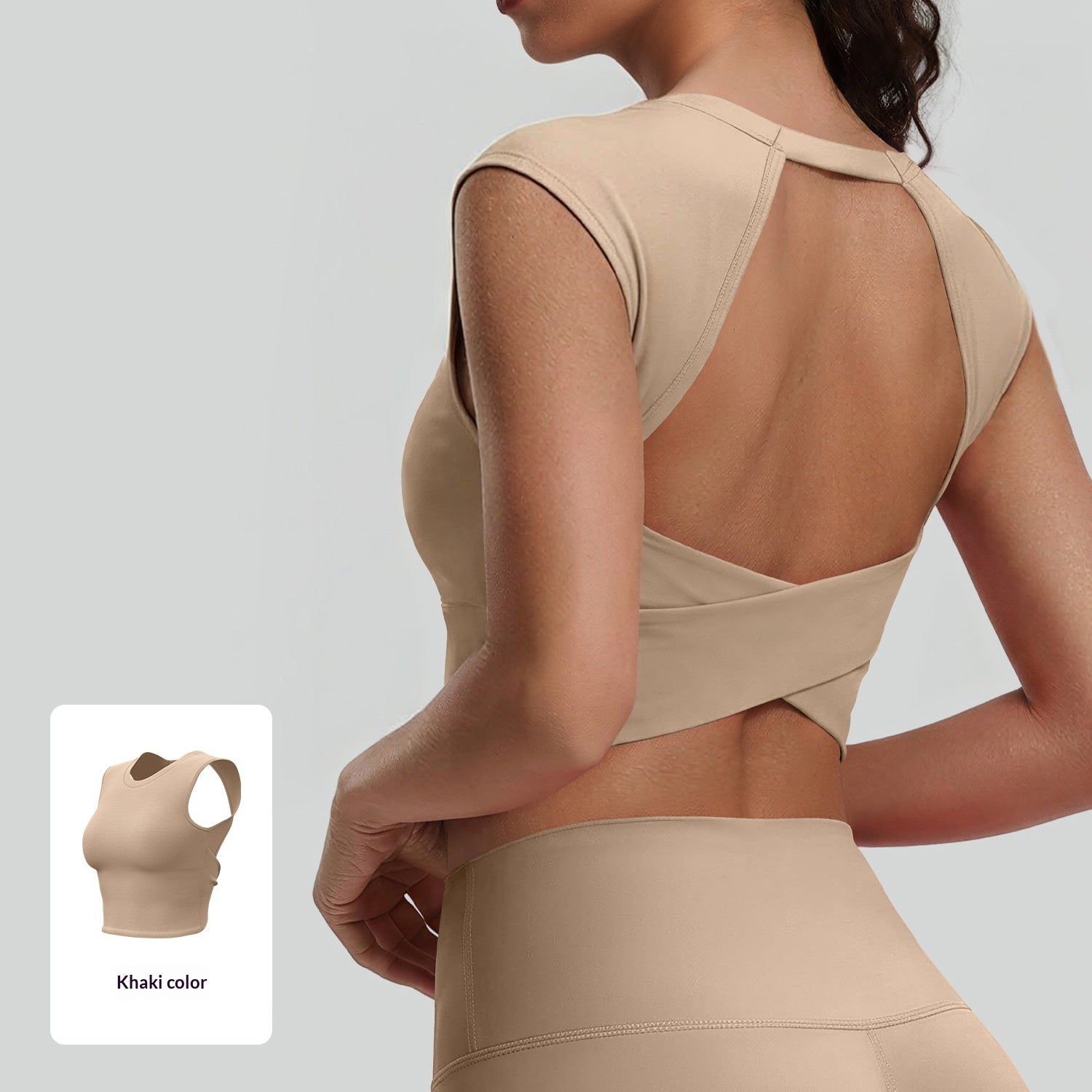 Hollow-out Knotted Vest With Detachable Padded Bra For Women