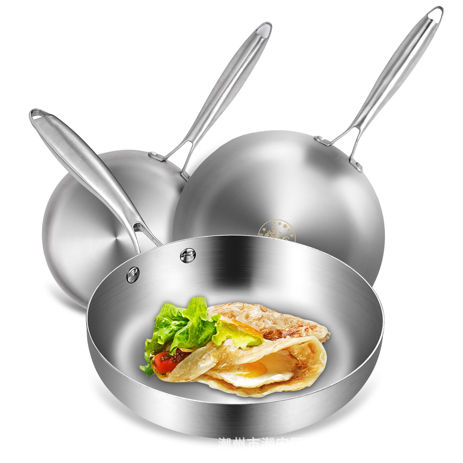 Three-layer Steel Non-stick Pan Uncoated