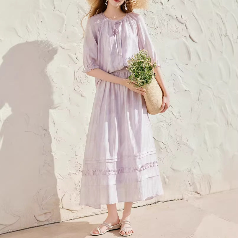 Womens Fashionable Top And Skirt Two-Piece Set