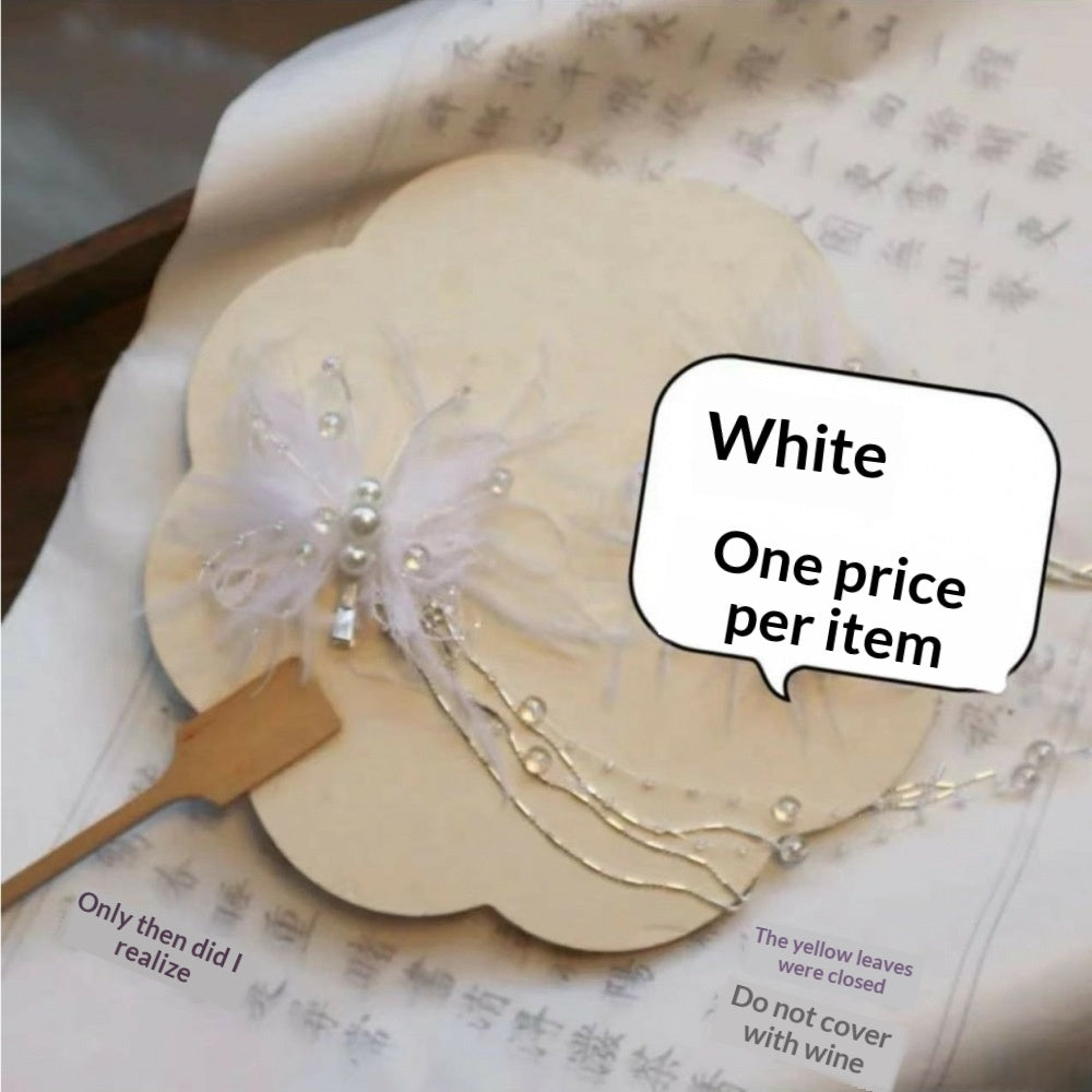 Ethereal Butterfly Pearl Tassel Headpiece With A Fairy-like Feathered Sidesophisticated And Luxe