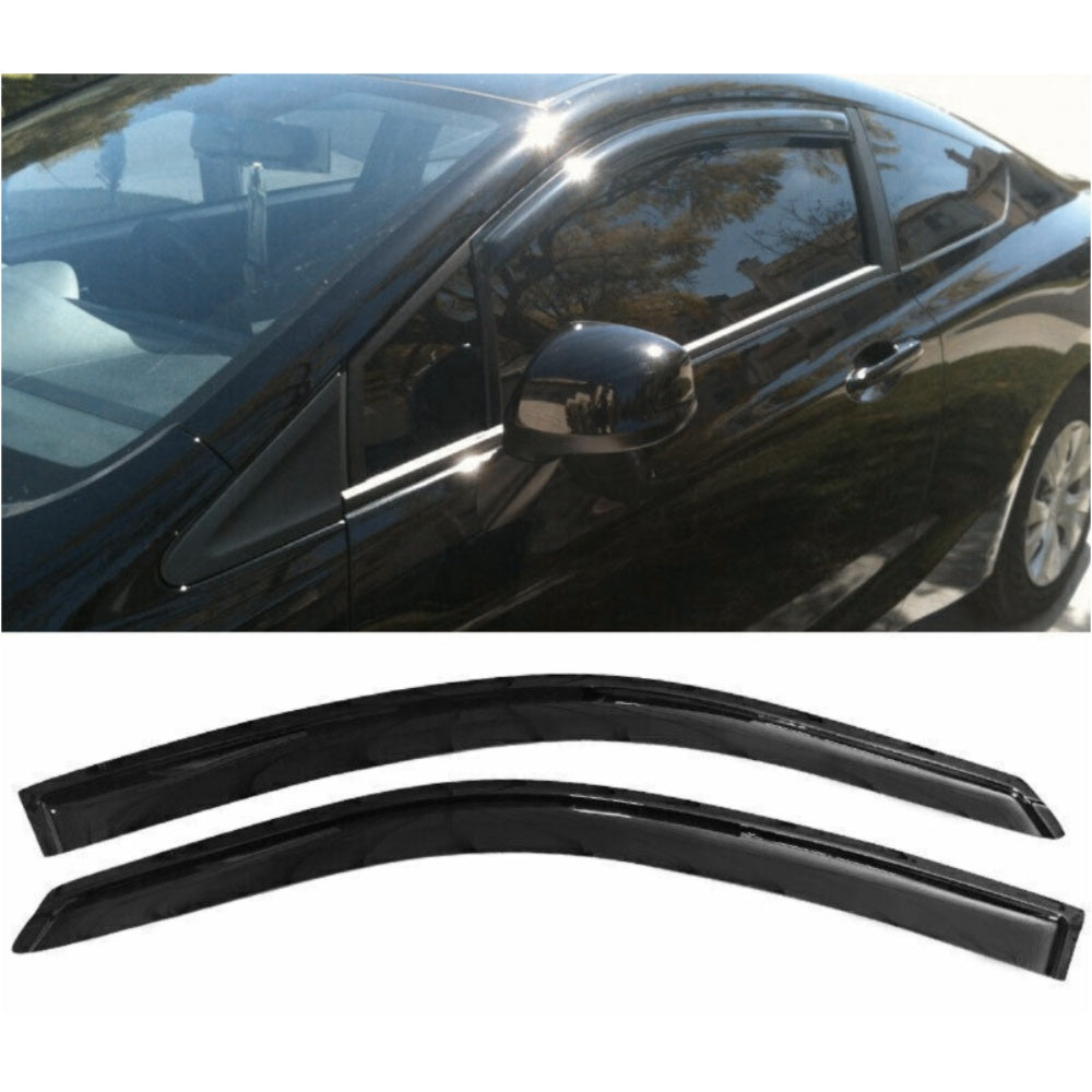 For 08-12 H Onda Accord Coupe Window Visor Vent Sun Rain Deflector Guard 2PCS Set